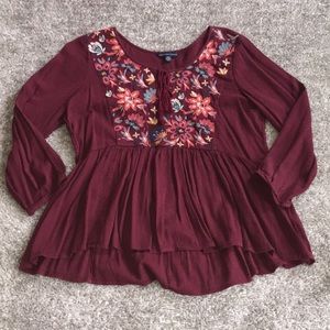 American eagle top embroidered with flowers!